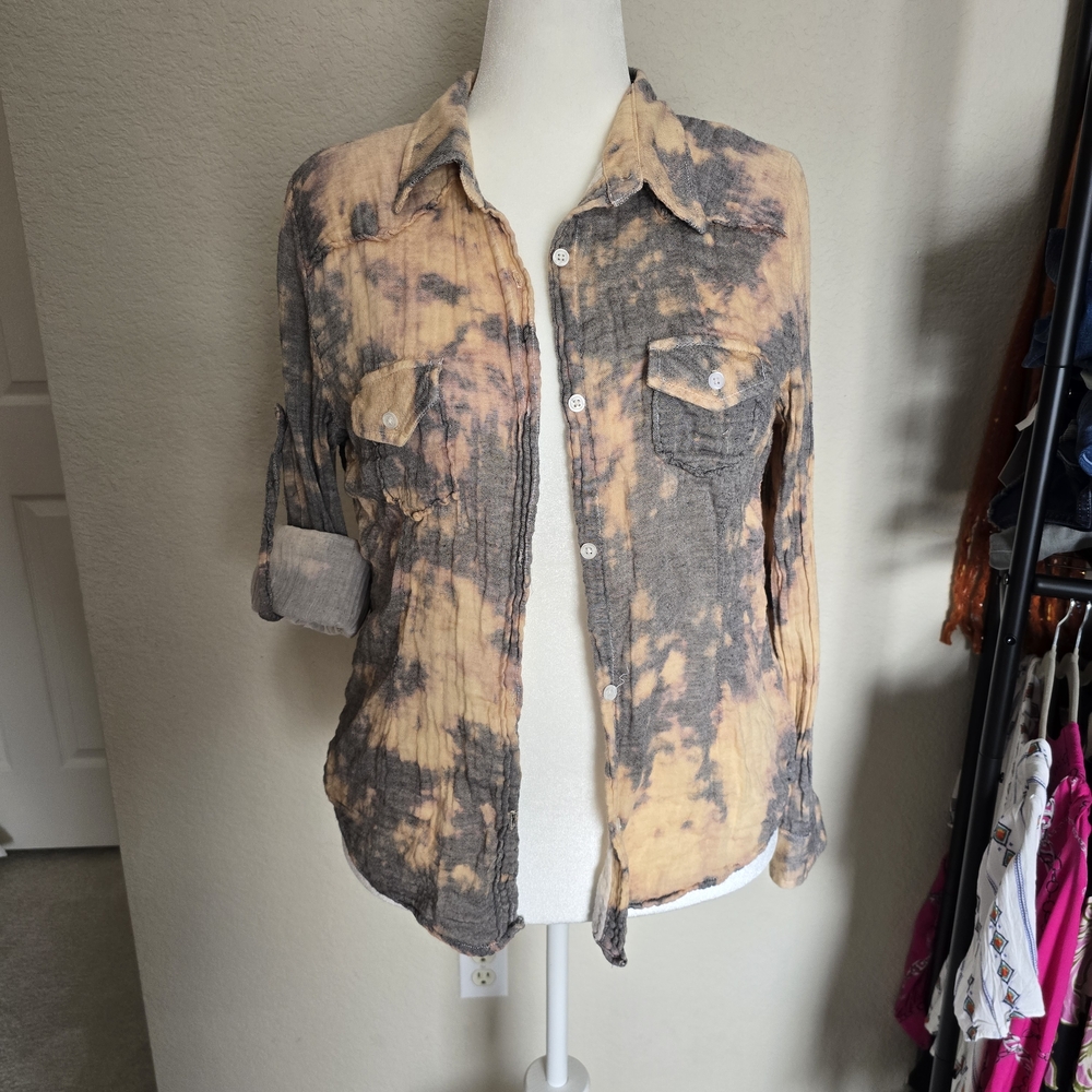 Nu Vintage Fits Medium Large Distressed Button Down Shirt See Photos